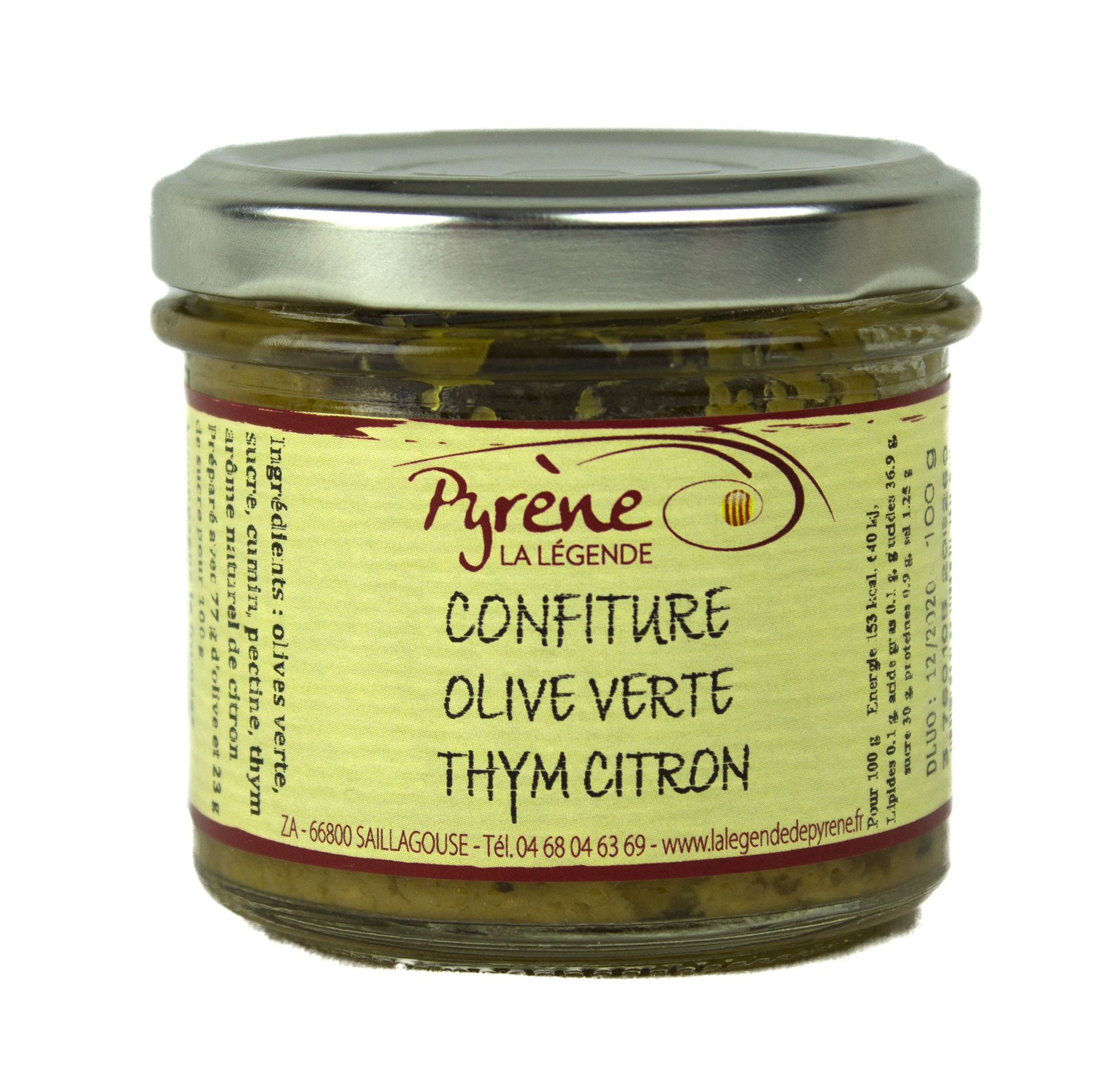 confiture d'olive verte au thym citron